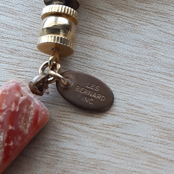 Vintage Les Bernard 56" Beaded Knotted Abalone Shell Necklace - Picture 4 of 7